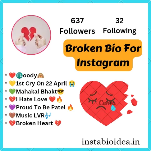 broken bio for instagram