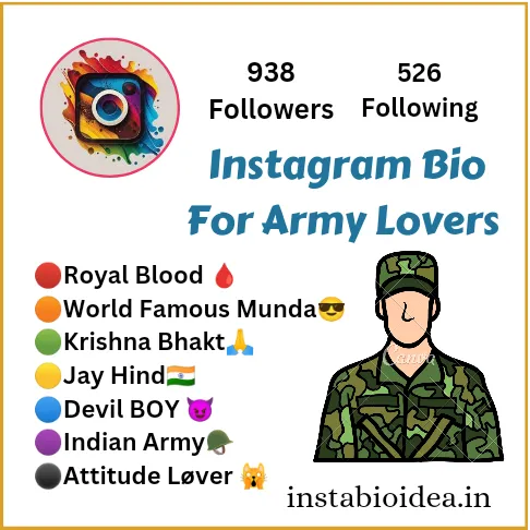 instagram bio for army lovers