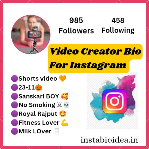 Video Creator Bio For Instagram