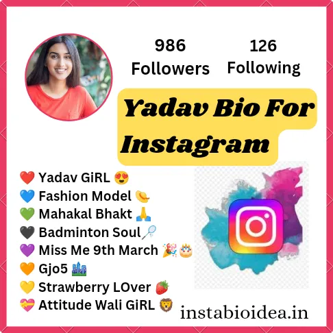 Yadav Bio For Instagram